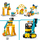 Set lodër LEGO 3 in 1 Construction Site and Vehicles 10476, 3 modele, kantier ndërtimi, shumëngjyrësh