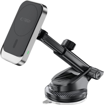 Mbajtëse makine me karikues wireless Tech-Protect MM15W-V9, MagSafe, 15W, e zezë