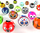 Set lodrash Cool Balls, 6 toptha, 6 fustane, kuti Totem e verdhë