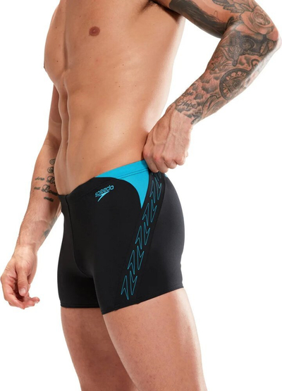 Rroba banje për burra Speedo Hyper Boom Splice Aquashorts, Endurance+, të zeza me blu
