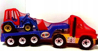 Lodër kamion transportues LEAN Toys 12962, me traktorë, drita dhe tinguj