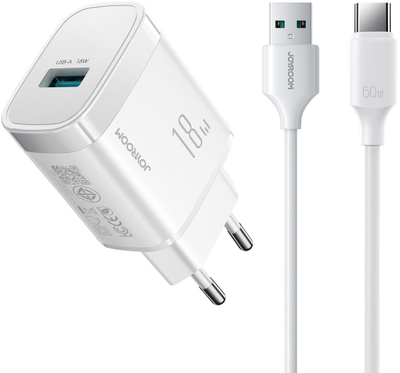 Karikues muri Joyroom JR-TF4, 18W, me kabllo USB-A në USB-C, i bardhë