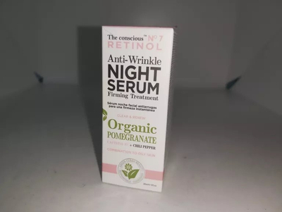 Serum nate kundër rrudhave The Conscious Retinol me shegë bio, 30 ml