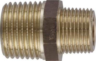 Nipël reduktues Viega 3245, R 3/8 në R 1/4, bronz gunmetal
