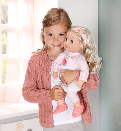 Kukull Baby Annabell Sophia, 43cm, trup i butë, fustan rozë
