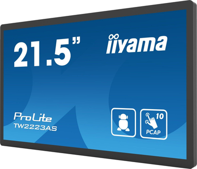 Монитор на допир Iiyama TW2223AS-B2, 21.5\", Full HD, црн
