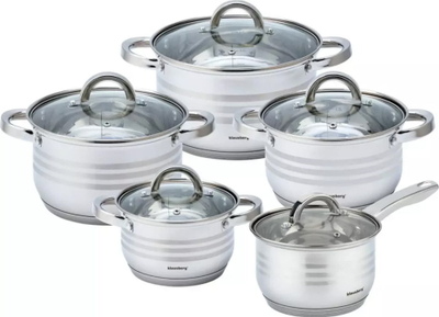 Set tenxheresh inox Klausberg KB-7697, 10 pjesë, 2.1 deri 6.6L, argjendtë