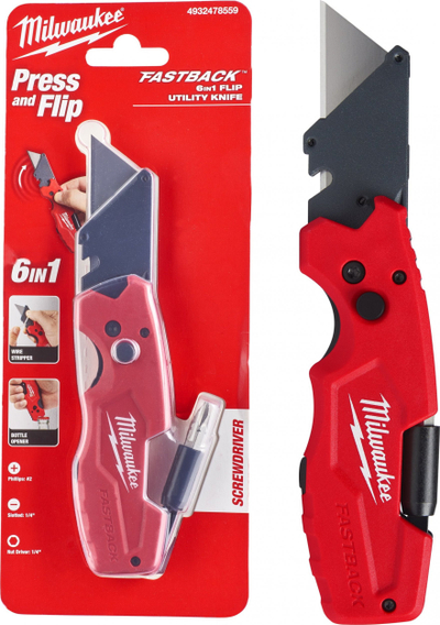 Prerëse Milwaukee 4932478559, trup çeliku inox, dorëz ergonomik, e kuqe