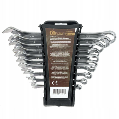 Set çelësa të kombinuar Forstime FT-5101MP, 10 copë, 6-22 mm, krom saten