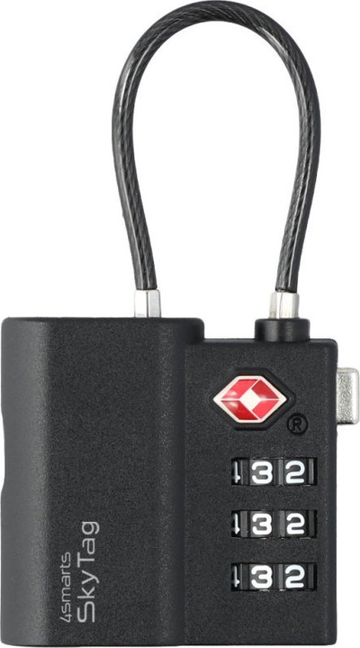 Bravë për valixhe 4smarts SkyTag TSA Lock me GPS tracker, Apple Find My, e zezë