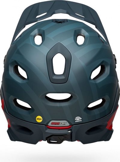 Каска за велосипед Bell Super DH MIPS Spherical, full face, големина M 55-59 cm, мат сина со црвена
