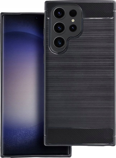 Mbulesë telefoni Armored Carbon për Samsung Galaxy M55 5G, TPU i butë, e zezë