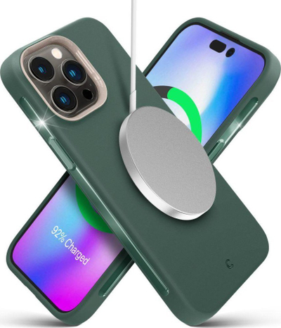 Kapak telefoni Spigen Cyrill Ultra Color MagSafe, për iPhone 14 Pro Max, silikon, jeshil