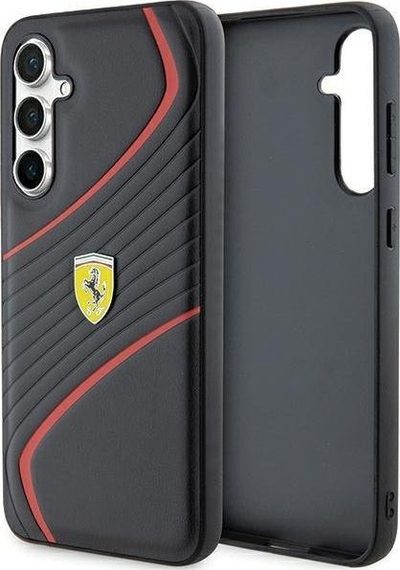 Mbrojtëse telefoni Ferrari Samsung Galaxy S23 FE Carbon Twist, PU leather, e zezë