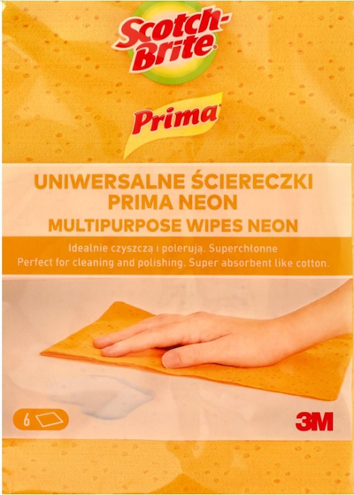 Lecka pastrimi 3M Scotch Brite Prima Neon, për shumë përdorime, set me 6 copë, portokalli neon