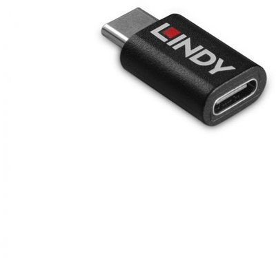 Адаптер USB Линди USB 3.2 Тип C во Тип C, Блокатор на податоци, 100W, бел
