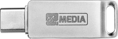 USB flash Mymedia MyDual, 16GB, USB 3.2, me dy porta USB-C edhe USB-A, ngjyrë argjendi