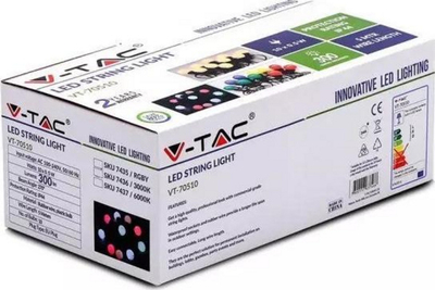 Llamba V-TAC Garden Garland LED, RGB 5M, 300lm, IP44