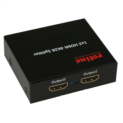 Ndarës HDMI Roline 1x2, 4K 60Hz, HDCP 1.3, i zi