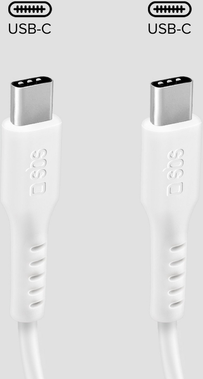Kabllo USB C SBS TECABLETCC10W, USB 2.0, 25W 1m, e bardhë