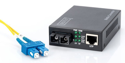 Konvertues media Digitus DN-82021-1, Fast Ethernet 10/100Mbps, RJ45 me SC single mode