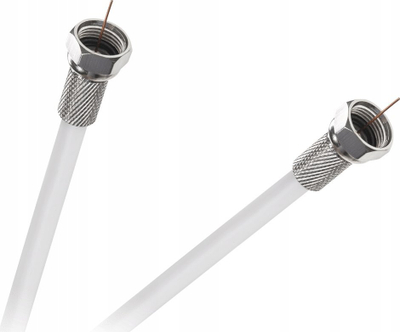 Kabllo koaksial Vivanco 44071, F Plug në F Plug, 5m, e bardhë