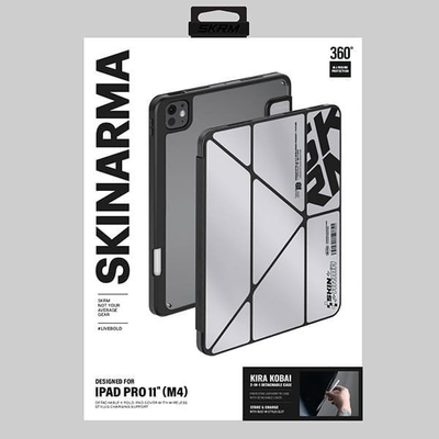 Маска за таблет Skinarma Kira Kobai Chrome Case, за iPad Pro 11\" M4, со преклопен капак, хром