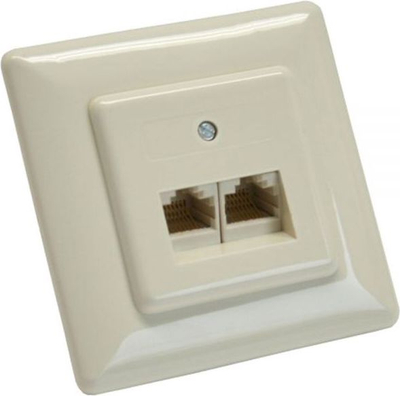 Kuti murale rrjeti InLine Wall Box 69989C, 2x RJ45, 8 pin, e bardhë