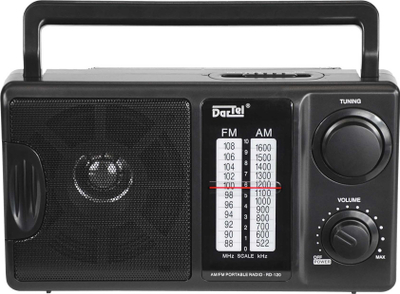 Radio portabile Dartel RD-120, AM FM, me rrymë edhe me bateri, e zezë