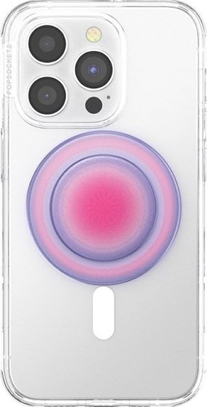 Mbajtëse telefoni PopSockets PopGrip MagSafe Aura, magnetik për iPhone, rozë vjollcë