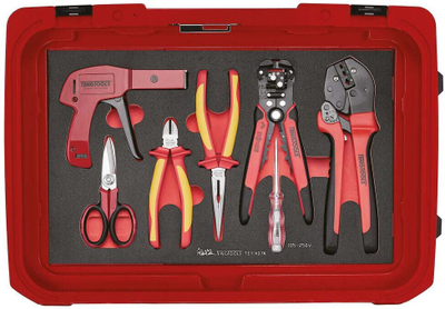 Set veglash elektrikisti Varta Teng Tools SCE5 VDE, 1000V, 52 pjesë, i kuq