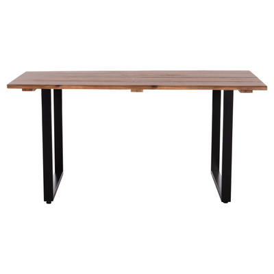 Tavolinë kopshti FRIGGO HM6375.02, dru akacie, 160x80x76 cm, këmbë metalike të zeza