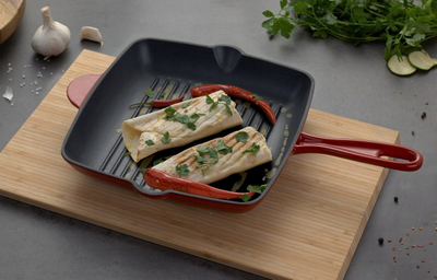 Tigan grill MG Home Infinito, 26 cm, gize, i kuq me zi
