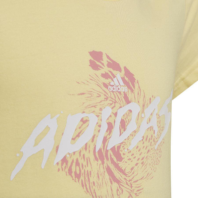 Bluzë Adidas 3 Bar G Tee HL1619, pambuk, e bardhë