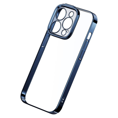 Set mbrojtës Baseus Glitter, kllapë transparente dhe xham i temperuar për iPhone 14 Pro, blu