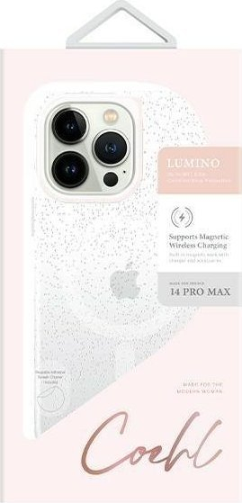 Mbulesë telefoni UNIQ Coehl Lumino për iPhone 14 Pro Max, kundër goditjeve, argjend me shkëlqim