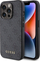 Mbulesë telefoni Guess Metal Logo për iPhone 15 Pro, motiv 4G, logo metalike ari, gri e errët