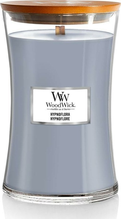 Qiri aromatik WoodWick Hypnoflora Large Hourglass, 180 orë djegie, fitil druri, shumëngjyrësh