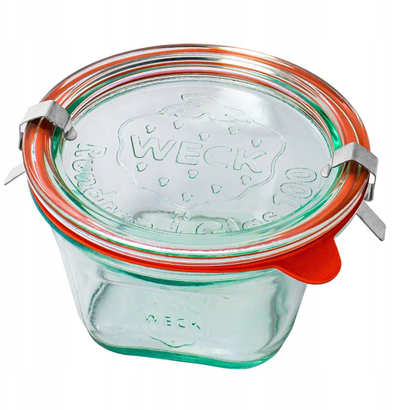 Kavanoz qelqi Quadro, 290ml, me kapak dhe guarnicion, transparent