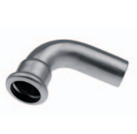 Nyje këndore 90° KAN-therm Inox, 76.1 x 76.1 mm, çelik inox, gri