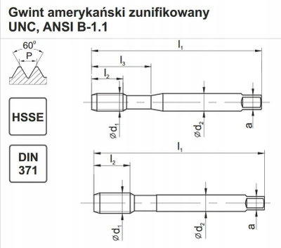 Tap filetimi Karnasch UNC 5/16-18 DIN 371B HSSE 800