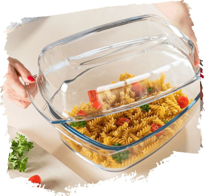 Тава за печење Banquet Smooth Rect, 7L, боросиликатно стакло, транспарентна