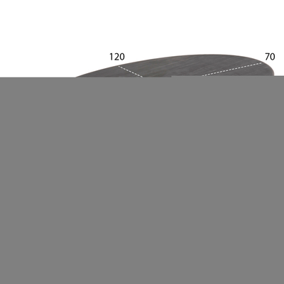 Tavolinë dhome dite DRAXX HM9934, ovale, mermer i zi, 120x70x38 cm