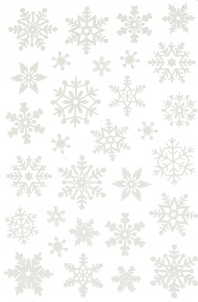 Stickera për dritare Craft with Fun Christmas Stars, 30 copë, borë dekorative, të bardha