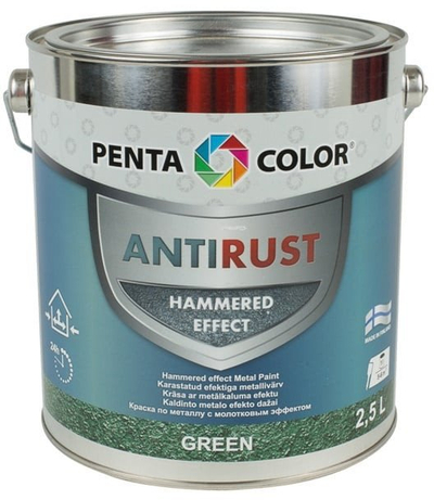 Bojë antikorrozive Pentacolor Antirust Hammered, për metal, 2.5L, jeshile