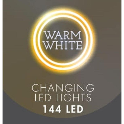 Dritare dekorative me LED, perde me 144 drita, 120×120cm, warm white, e bardhë e ngrohtë