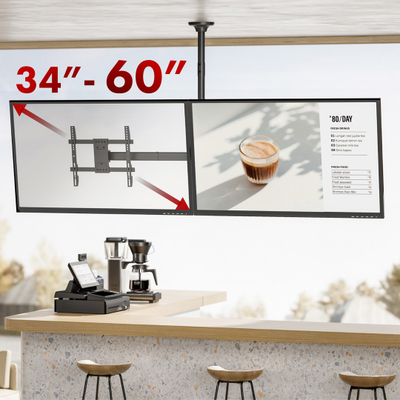 Mbajtëse tavani për TV Maclean MC-111 B, 34"-60", 2x40kg, VESA 600x400, e zezë