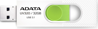 USB ADATA UV320, 32GB, USB 3.1, i bardhë jeshil