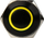 Buton LED DimasTech PD030, 16mm, metalik, i verdhë