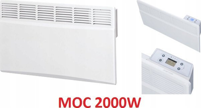 Ngrohës elektrik konvektor Termia Optima+ ED EVNA-2.0/230 C2N, 2000W, me termostat elektronik, i bardhë